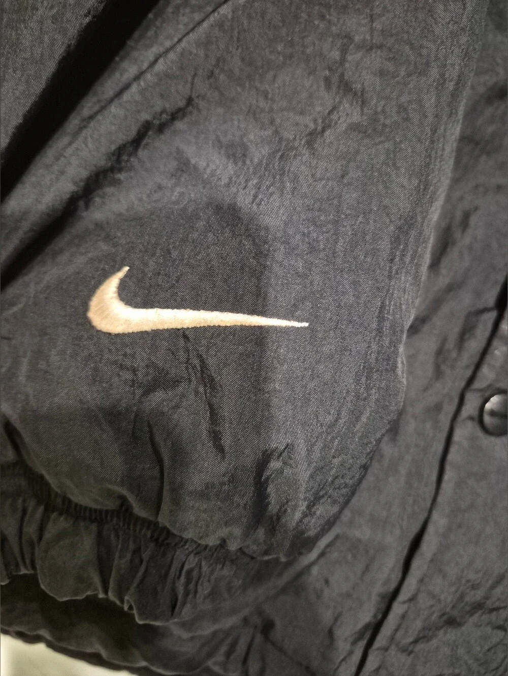 Vintage 1990s Nike Big Swoosh Quilted Puffer Jacket - Men's Large
